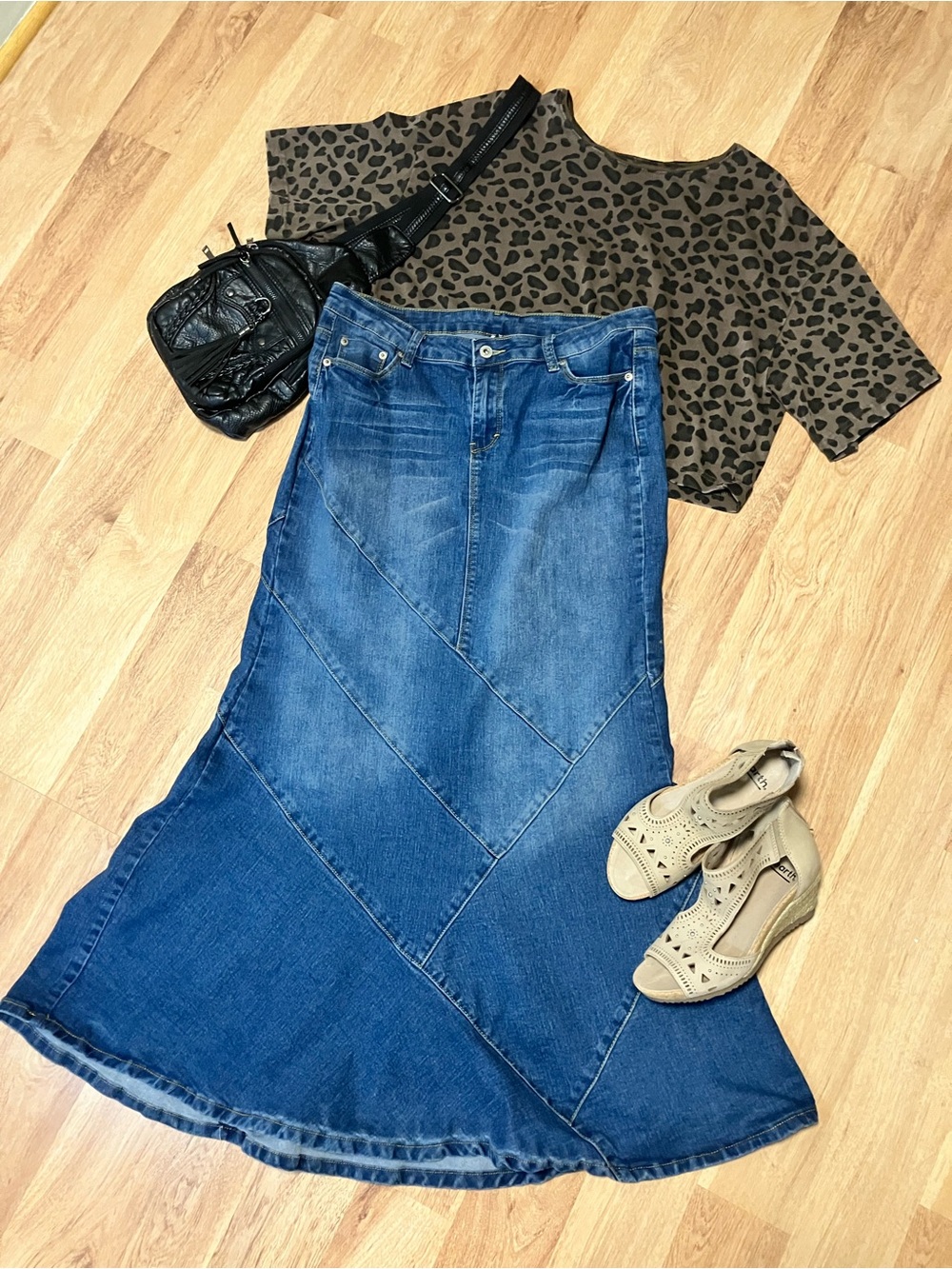 Women’s Blue Denim Maxi Skirt - Classic Blue
